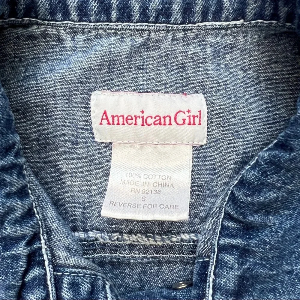 American Girl Denim Blue Jacket Girls Dark Wash Small
